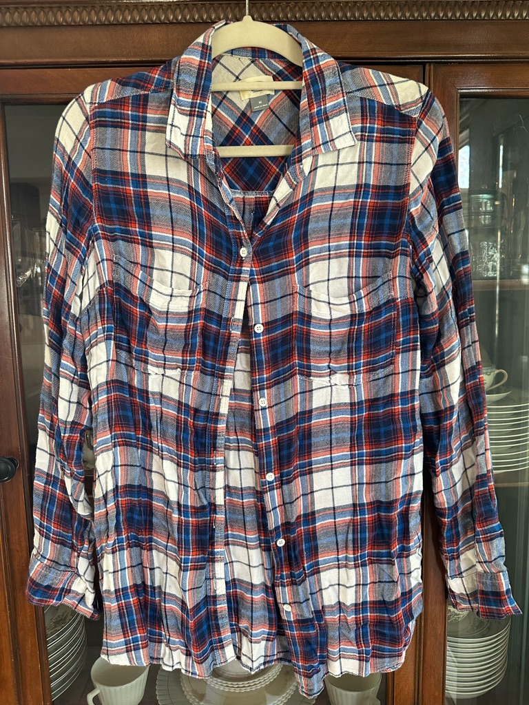Red White And Blue Plaid Old Navy Button Up